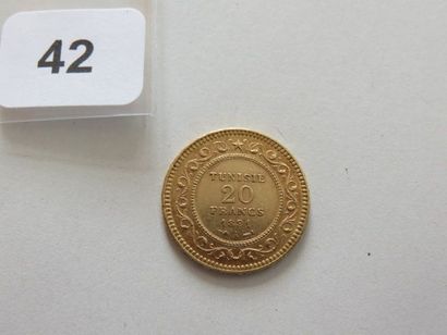 Tunisie - 20 Francs or 1891 A / AH 1308 (400...