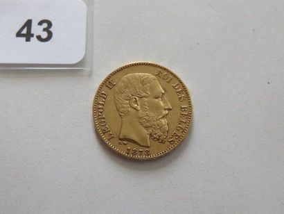 Belgique - 20 Francs or Léopold II 1878 TB+...