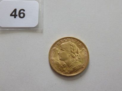 Suisse - 20 Francs or 1927 B TTB+