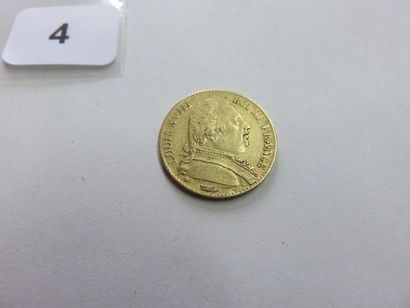20 Francs or Louis XVIII buste habillé 1815...