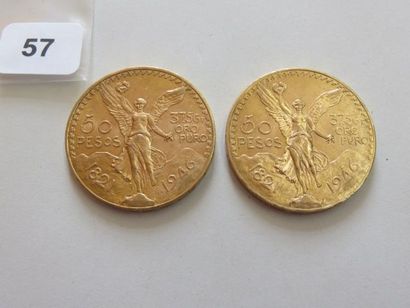 Mexique - Lot de 2 x 50 Pesos or 1946 TTB...