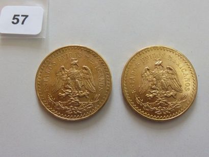 Mexique - Lot de 2 x 50 Pesos or 1946 TTB...