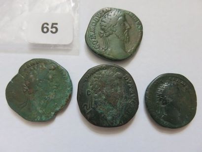 Lot de 4 monnaies de l'empire romain en bronze,1...