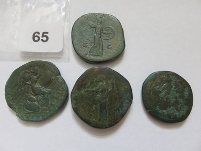 Lot de 4 monnaies de l'empire romain en bronze,1...