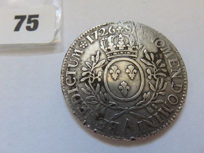 Louis XV - Écu aux branches d'olivier 1726...