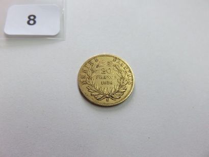 20 Francs or Napoléon III tête nue 1858 A...