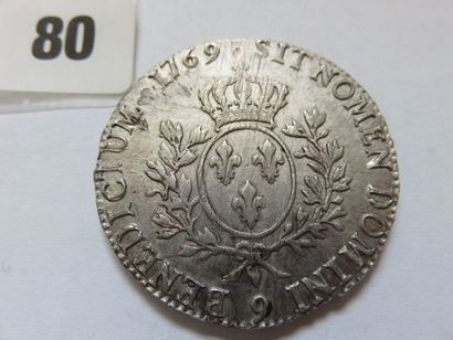 Louis XV - Écu au Bandeau 1769 9 (Rennes)...