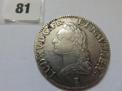 Louis XV - Écu à la vieille tête 1772 T (Nantes)...