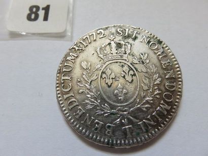 Louis XV - Écu à la vieille tête 1772 T (Nantes)...