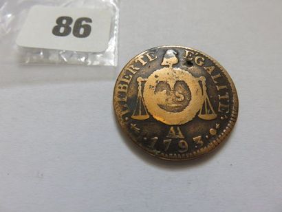 France - Sol aux balances AN II 1793 AA (métal...
