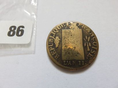 France - Sol aux balances AN II 1793 AA (métal...