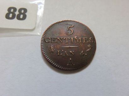 France - 5 Centimes Dupré, petit module AN...