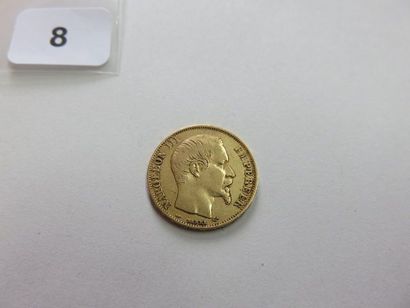 20 Francs or Napoléon III tête nue 1858 A...