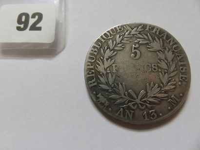 France - 5 Francs Napoléon empereur, calendrier...
