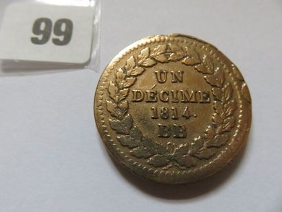 France - Un Décime à l'N couronnée, lourd...