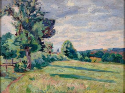 GUILLAUMIN ARMAND, 1841-1927 PAYSAGE AU CLOCHER...