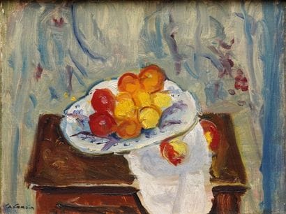 CAMOIN CHARLES, 1879-1965 ASSIETTE DE FRUITS...