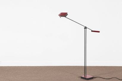 STILNOVO Lampadaire en métal laqué rouge...