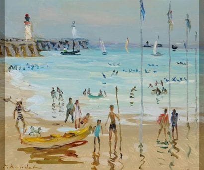 BOUDET Pierre, 1915-2010 Plage de Trouville,...