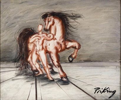 PRIKING Franz, 1929-1979 Cavalier et cheval,...