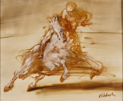 WEISBUCH Claude, 1927-2014 Cavalier huile...