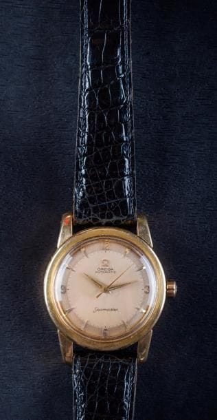 OMEGA - Vers 1955 Montre d'homme en or jaune...