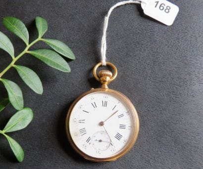Montre de poche en or jaune 750 millièmes,...