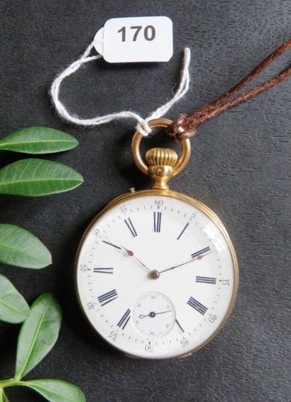 Montre de poche en or jaune 750 millièmes,...