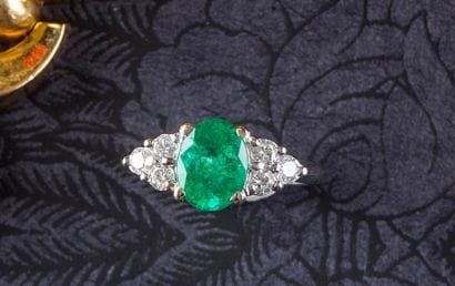 Bague or gris 750 millièmes, ornée d'une...
