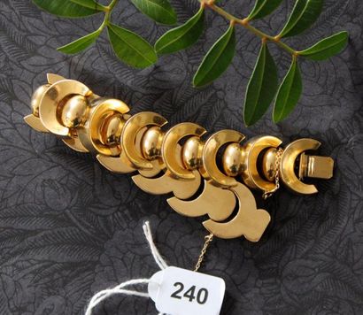Bracelet or jaune 750 millièmes, années 50,...