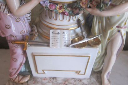 Allemagne Meissen
Groupe en porcelaine polychrome...