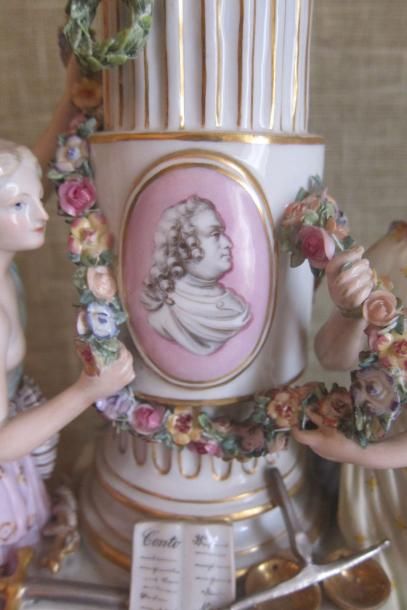 Allemagne Meissen
Groupe en porcelaine polychrome...