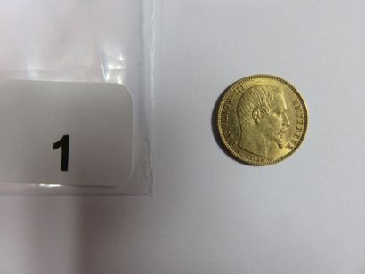 Monnaie or - 5 Francs Napoléon III tête nue,...