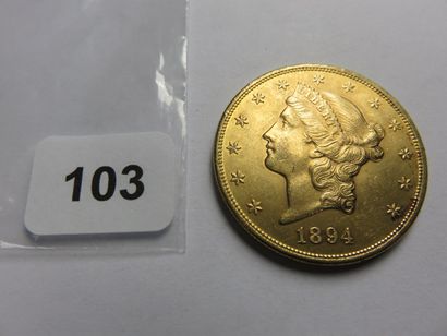 Monnaie or - USA - 20 Dollars Liberty 1894...
