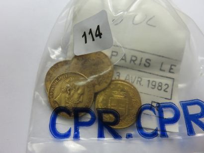 Monnaies or - Lot de 5 x Union Latine (4...