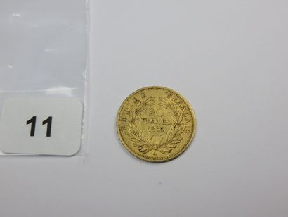 Monnaie or - 20 Francs Napoléon III tête...