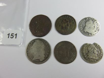 Monnaies Royales - Lot de 6 monnaies 4 de...