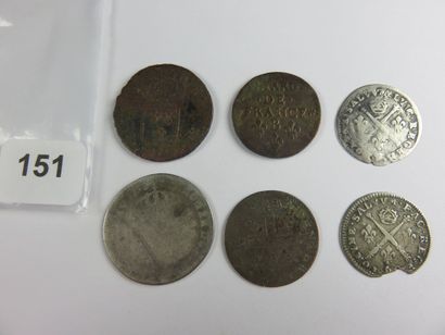 Monnaies Royales - Lot de 6 monnaies 4 de...