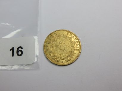 Monnaie or - 20 Francs Napoléon III tête...