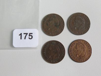 Monnaies - France - Lot de 4 x 2 Centimes...
