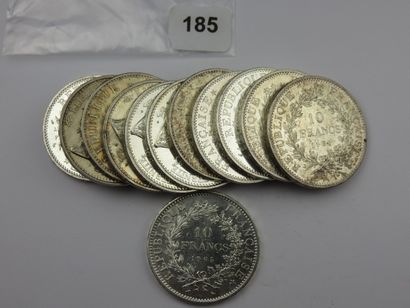 Monnaies - France - 12 x 10 Francs Hercule...