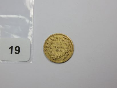 Monnaie or - 20 Francs Napoléon III tête...