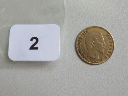 Monnaie or - 5 Francs Napoléon III tête nue,...