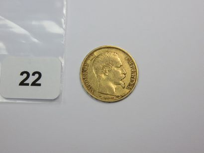 Monnaie or - 20 Francs Napoléon III tête...