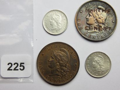 Monnaies - Argentine - Lot de 4 monnaies,...