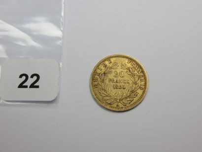 Monnaie or - 20 Francs Napoléon III tête...