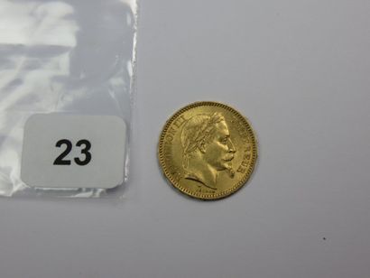 Monnaie or - 20 Francs Napoléon III tête...