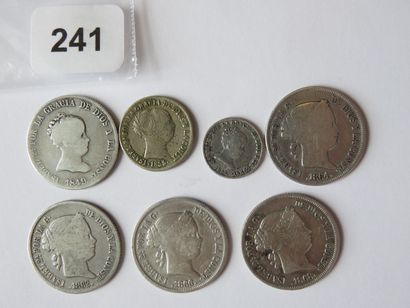 Monnaies - Espagne - Collection de 7 monnaies...