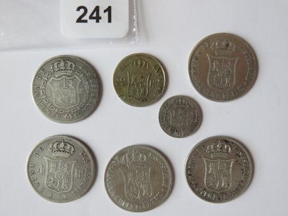 Monnaies - Espagne - Collection de 7 monnaies...