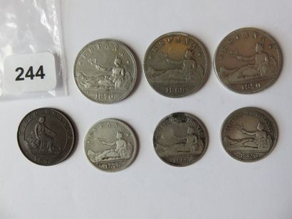Monnaies - Espagne - Collection de 7 monnaies...